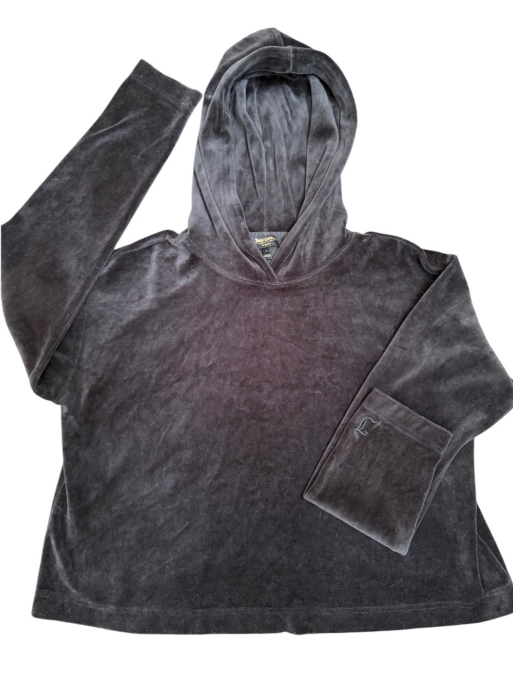 Juicy Couture Women's Black and Grey Hoodie